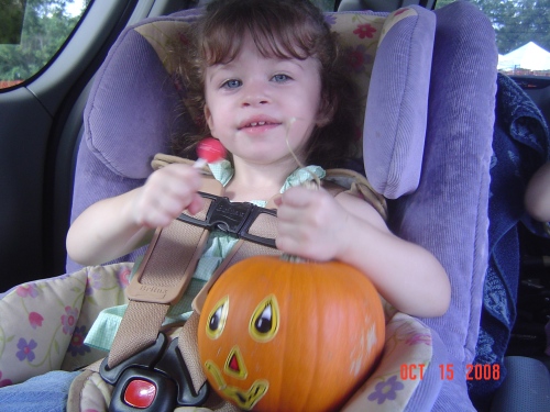 Nothing like a lollipop and a pumpkin